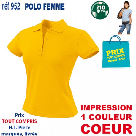 POLO FEMME 210 GRS 952 POLOS PUBLICITAIRES PERSONNALISES  7,43 €