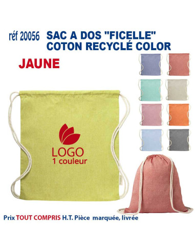 SAC A DOS FICELLE COTON RECYCLE COLOR REF 20056 20056 SAC A DOS  4,63 €