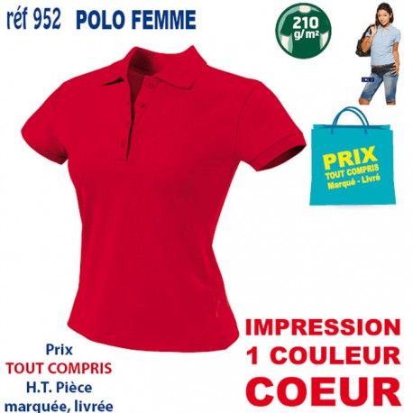 POLO FEMME 210 GRS 952 POLOS PUBLICITAIRES PERSONNALISES  7,43 €