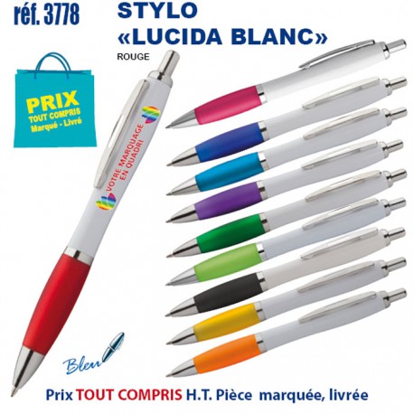 STYLO LUCIDA BLANC QUADRI REF 3778 3778 Stylos plastiques  0,80 €