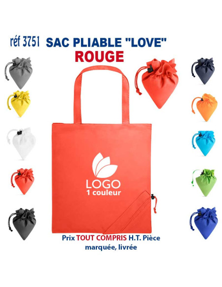 SAC PLIABLE LOVE REF 3751 3751 SACS PLIABLES  2,40 €