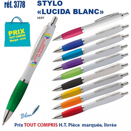 STYLO LUCIDA BLANC QUADRI REF 3778 3778 Stylos plastiques  0,80 €