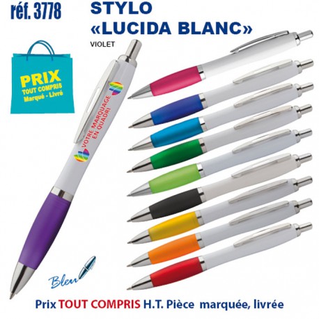 STYLO LUCIDA BLANC QUADRI REF 3778 3778 Stylos plastiques  0,80 €