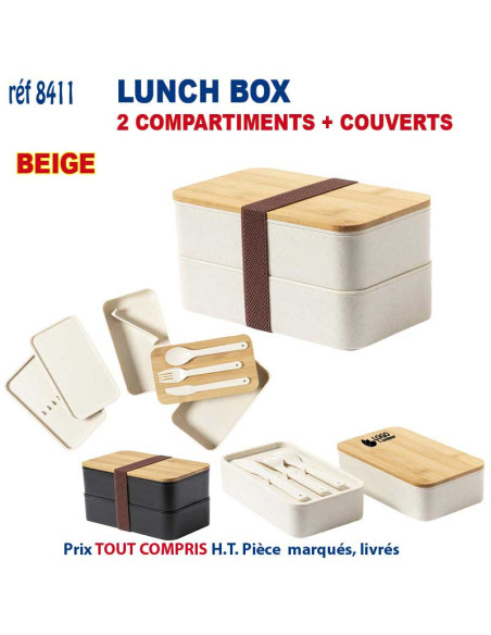LUNCH-BOX AVEC 2 COMPARTIMENTS + COUVERTS REF 8411 8411 BONS PLANS 11,53 €