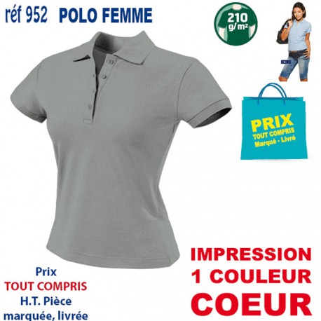 POLO FEMME 210 GRS 952 POLOS PUBLICITAIRES PERSONNALISES  7,43 €