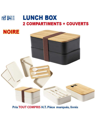 LUNCH-BOX AVEC 2 COMPARTIMENTS + COUVERTS REF 8411 8411 BONS PLANS 11,53 €