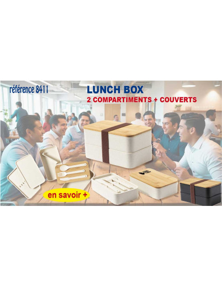 LUNCH-BOX AVEC 2 COMPARTIMENTS + COUVERTS REF 8411 8411 BONS PLANS 11,53 €
