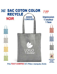 TOTE BAG COTON RECYCLE REF 3487 3487 SACS SHOPPING - TOTEBAG  2,54 €