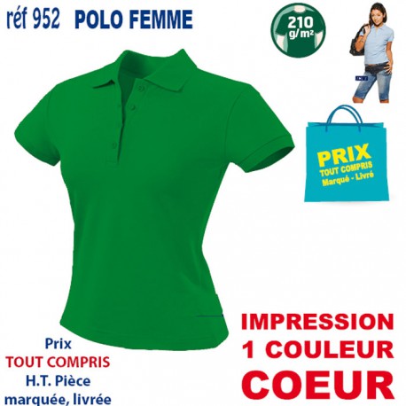 POLO FEMME 210 GRS 952 POLOS PUBLICITAIRES PERSONNALISES  7,43 €