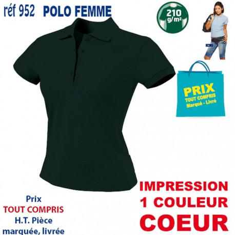 POLO FEMME 210 GRS 952 POLOS PUBLICITAIRES PERSONNALISES  7,43 €