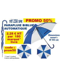 PARAPLUIE BICOLORE AUTOMATIQUE BIBLUE REF 230 SPE 230 spe PARAPLUIES MANCHE CANNE  4,20 €