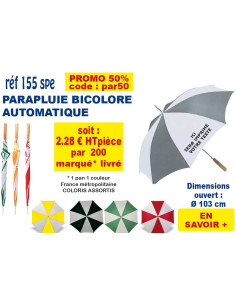 PARAPLUIE BICOLORE AUTOMATIQUE REF 155 SPE 155 spe PARAPLUIES MANCHE CANNE  6,00 €
