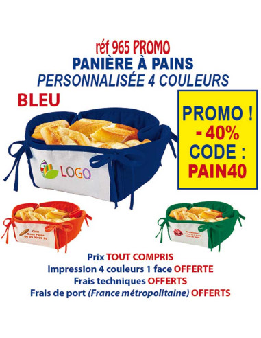 PANIERE A PAIN COTON REF 965 PROMO 965 PROMO TEXTILE PUBLICITAIRE POUR LA CUISINE  2,20 €