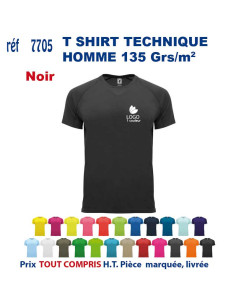 T-SHIRT SPORT RESPIRANT NOIR HOMME OU FEMME REF 7705 7705 NOIR T SHIRTS SPORT RESPIRANTS 135 GRS  5,40 €
