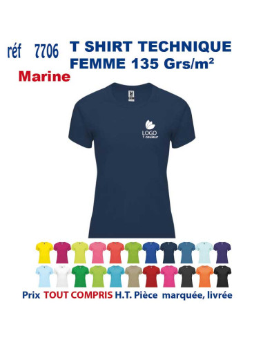 T-SHIRT SPORT RESPIRANT BLEU MARINE HOMME OU FEMME REF 7705 7705 bleu marine T SHIRTS SPORT RESPIRANTS 135 GRS  5,40 €