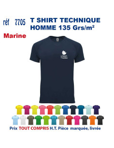 T-SHIRT SPORT RESPIRANT BLEU MARINE HOMME OU FEMME REF 7705 7705 bleu marine T SHIRTS SPORT RESPIRANTS 135 GRS  5,40 €
