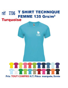 T-SHIRT SPORT RESPIRANT TURQUOISE HOMME OU FEMME REF 7705 7705 TURQUOISE T SHIRTS SPORT RESPIRANTS 135 GRS  5,40 € 2
