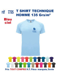 T-SHIRT SPORT RESPIRANT BLEU CIEL HOMME OU FEMME REF 7705 7705 BLEU CIEL T SHIRTS SPORT RESPIRANTS 135 GRS  5,40 €