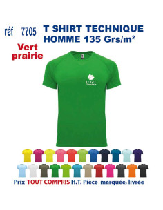 T-SHIRT SPORT RESPIRANT VERT HOMME OU FEMME REF 7705 7705 VERT T SHIRTS SPORT RESPIRANTS 135 GRS  5,40 €