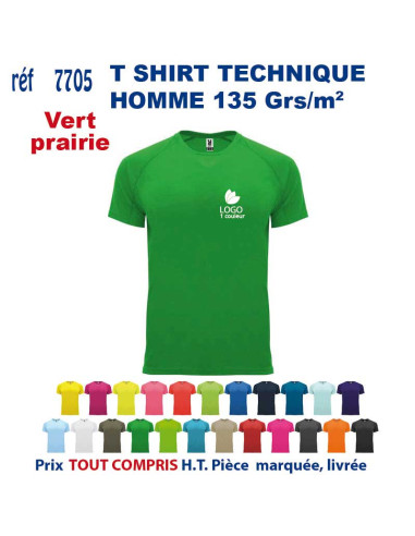 T-SHIRT SPORT RESPIRANT VERT HOMME OU FEMME REF 7705 7705 VERT T SHIRTS SPORT RESPIRANTS 135 GRS  5,40 €