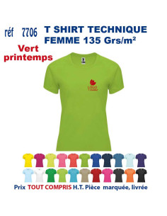 T-SHIRT SPORT RESPIRANT VERT PRINTEMPS HOMME OU FEMME REF 7705 7705 vert printemps T SHIRTS SPORT RESPIRANTS 135 GRS  5,40 € 2