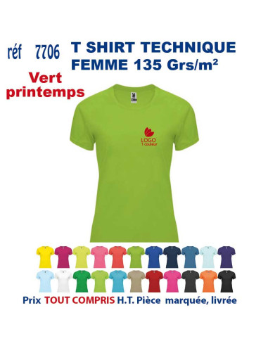 T-SHIRT SPORT RESPIRANT VERT PRINTEMPS HOMME OU FEMME REF 7705 7705 vert printemps T SHIRTS SPORT RESPIRANTS 135 GRS  5,40 €