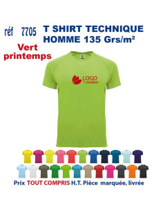 T-SHIRT SPORT RESPIRANT VERT PRINTEMPS HOMME OU FEMME REF 7705 7705 vert printemps T SHIRTS SPORT RESPIRANTS 135 GRS  5,40 €