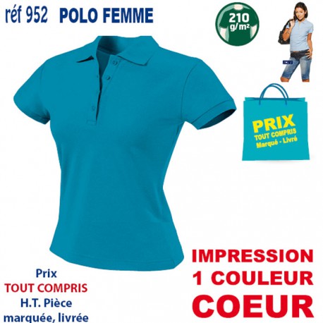 POLO FEMME 210 GRS 952 POLOS PUBLICITAIRES PERSONNALISES  7,43 €