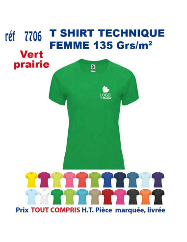 T-SHIRT SPORT RESPIRANT VERT HOMME OU FEMME REF 7705 7705 VERT T SHIRTS SPORT RESPIRANTS 135 GRS  5,40 €
