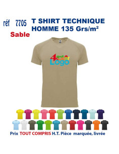 T-SHIRT SPORT RESPIRANT SABLE HOMME OU FEMME REF 7705 7705 sable T SHIRTS SPORT RESPIRANTS 135 GRS  5,40 €