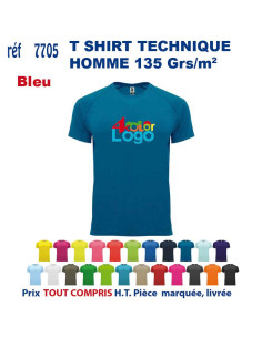 T-SHIRT SPORT RESPIRANT BLEU HOMME OU FEMME REF 7705 7705 BLEU T SHIRTS SPORT RESPIRANTS 135 GRS  5,40 €