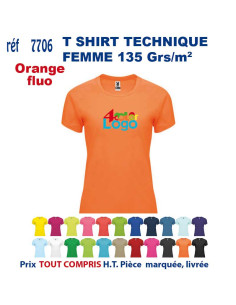 T-SHIRT SPORT RESPIRANT ORANGE HOMME OU FEMME REF 7705 7705 orange T SHIRTS SPORT RESPIRANTS 135 GRS  5,40 € 2