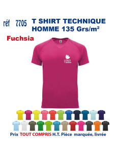 T-SHIRT SPORT RESPIRANT FUCHSIA HOMME OU FEMME REF 7705 7705 fuchsia T SHIRTS SPORT RESPIRANTS 135 GRS  5,40 €