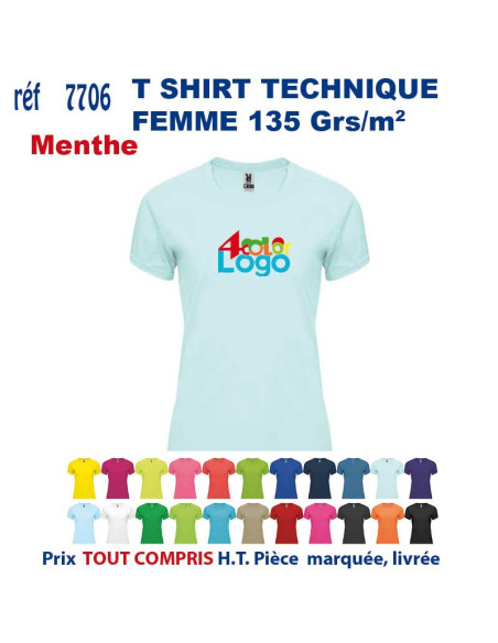 T-SHIRT SPORT RESPIRANT MENTHE HOMME OU FEMME REF 7705 7705 menthe T SHIRTS SPORT RESPIRANTS 135 GRS  5,40 €
