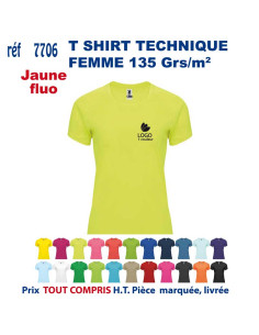 T-SHIRT SPORT JAUNE FLUO HOMME OU FEMME REF 7705 7705 jaune fluo T SHIRTS SPORT RESPIRANTS 135 GRS  5,40 € 2