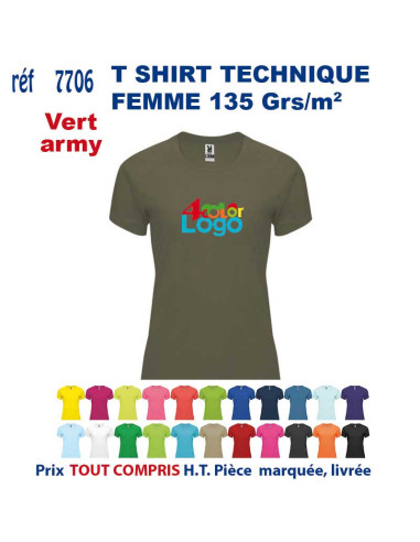 T-SHIRT SPORT RESPIRANT VERT ARMY HOMME OU FEMME REF 7705 7705 vert army T SHIRTS SPORT RESPIRANTS 135 GRS  5,40 €