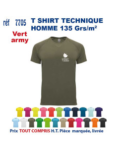 T-SHIRT SPORT RESPIRANT VERT ARMY HOMME OU FEMME REF 7705 7705 vert army T SHIRTS SPORT RESPIRANTS 135 GRS  5,40 €