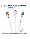 Stylo 3 couleurs personnalisé Noël REF 20260 20260 Stylos plastiques  1,97 €