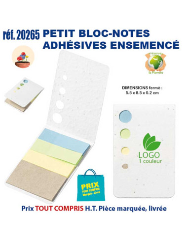 PETIT BLOC NOTES COUVERTURE ENSEMENCEE REF 20265 20265 bloc notes - bloc mémos  1,92 €