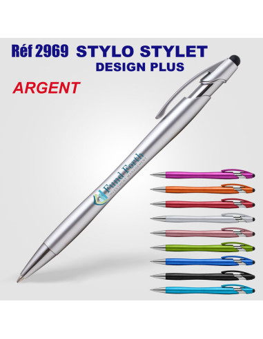Stylo stylet design plus Réf. 2969 2969 STYLOS PUBLICITAIRES PERSONNALISES  1,09 €