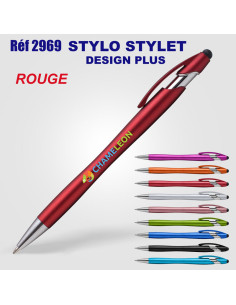 STYLO STYLET PLASTIQUE DESIGN PLUS REF 2969 2969 STYLOS PUBLICITAIRES PERSONNALISES  1,09 € 2