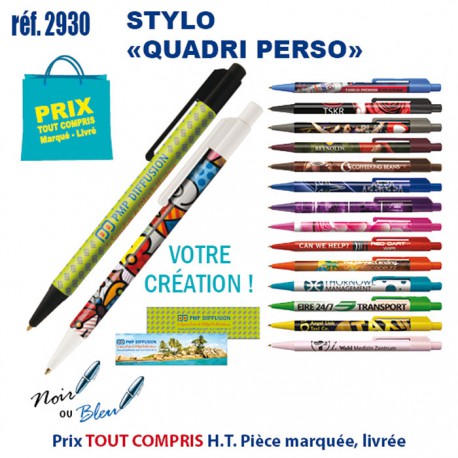 STYLO QUADRI PERSO REF 2930 2930 Stylos plastiques  0,50 €