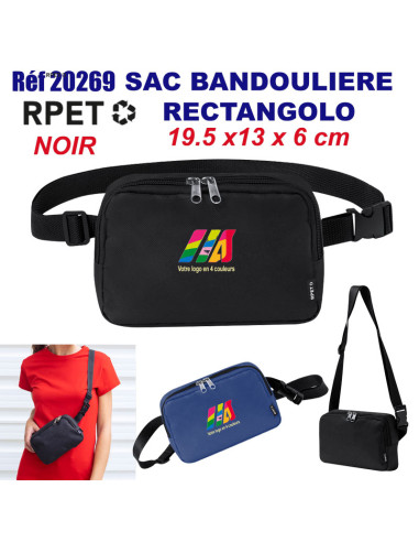 Sac bandoulière RPET rectangolo réf. 20269 20269 NOUVEAUTES  4,77 €
