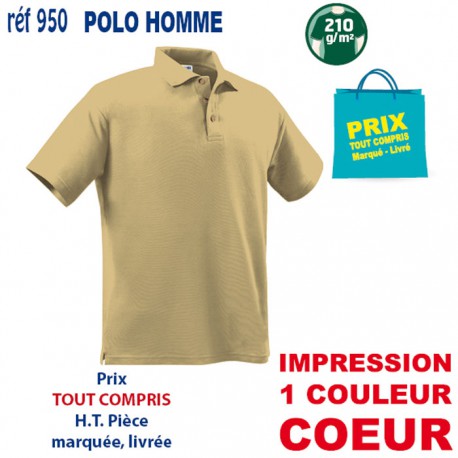 POLO HOMME 210 GRS 950 POLOS PUBLICITAIRES PERSONNALISES  7,43 €