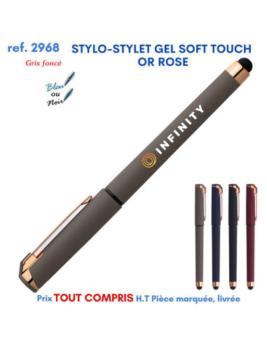 STYLO STYLET GEL SOFT TOUCH OR ROSE REF 2968 2968 Stylos en Metal  1,66 €