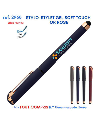 STYLO STYLET GEL SOFT TOUCH OR ROSE REF 2968 2968 Stylos en Metal  1,66 €