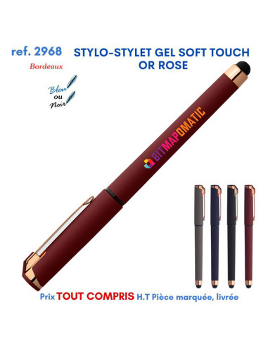 STYLO STYLET GEL SOFT TOUCH OR ROSE REF 2968 2968 Stylos en Metal  1,66 €