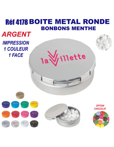 BOITE METAL BONBONS MENTHE REF 4178 4178 JEUX - ENFANTS : OBJETS PUBLICITAIRES  3,71 €