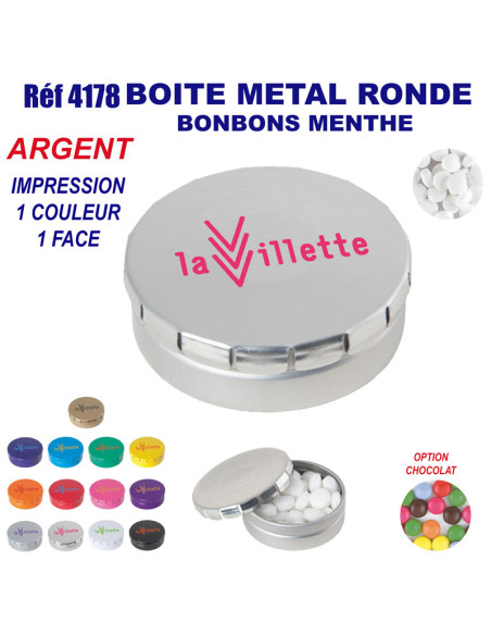 BOITE METAL BONBONS MENTHE REF 4178 4178 JEUX - ENFANTS : OBJETS PUBLICITAIRES  3,71 €