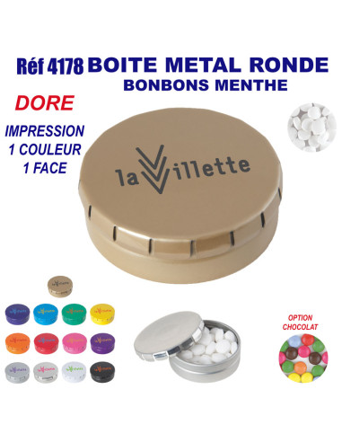 BOITE METAL BONBONS MENTHE REF 4178 4178 JEUX - ENFANTS : OBJETS PUBLICITAIRES  3,71 €